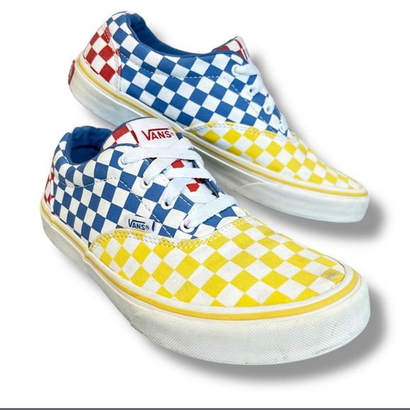 Vans Shoes - Vans Blue and Yellow Checkered Sneakers